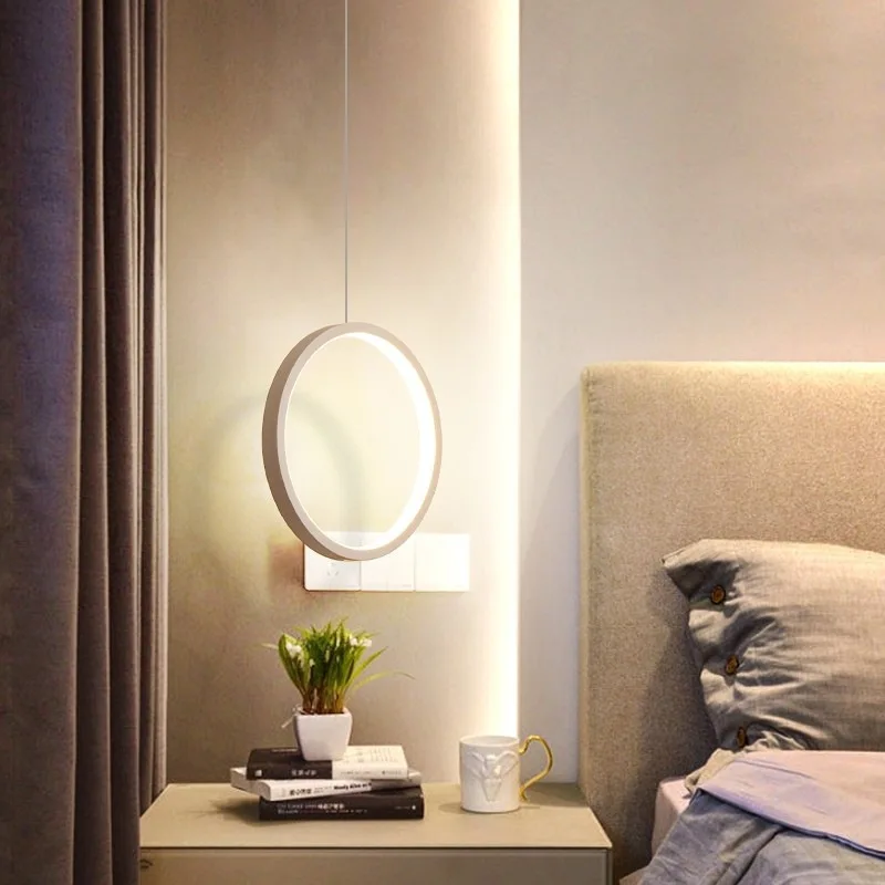 Moderne minimaliste LED longue ligne unique tête lustre café bar lampe de table chambre lampe de chevet restaurant suspension lumières - Image 3