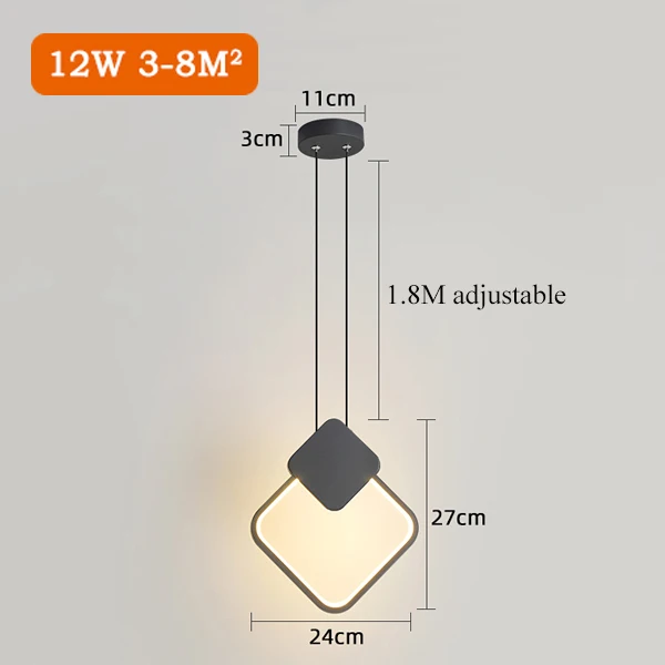 Moderne minimaliste LED longue ligne unique tête lustre café bar lampe de table chambre lampe de chevet restaurant suspension lumières - Image 9