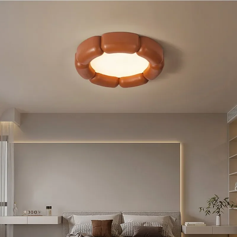 Moderne Wabi Sabi Led plafonnier chambre nordique Style crémeux plafonnier décor à la maison éclairage intérieur luminaires de lampe à Led - Image 2