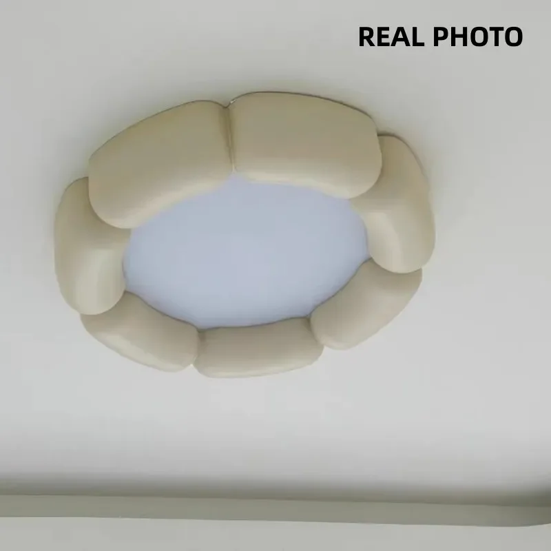 Moderne Wabi Sabi Led plafonnier chambre nordique Style crémeux plafonnier décor à la maison éclairage intérieur luminaires de lampe à Led - Image 5