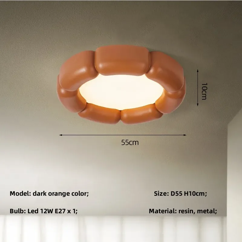 Moderne Wabi Sabi Led plafonnier chambre nordique Style crémeux plafonnier décor à la maison éclairage intérieur luminaires de lampe à Led - Image 9