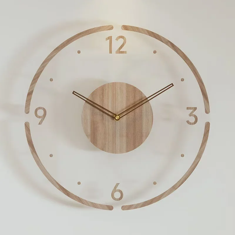 montre murale luxe en bois design moderne silencieuse quartz créative - Image 10