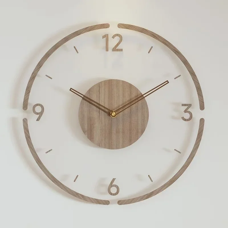 montre murale luxe en bois design moderne silencieuse quartz créative - Image 11