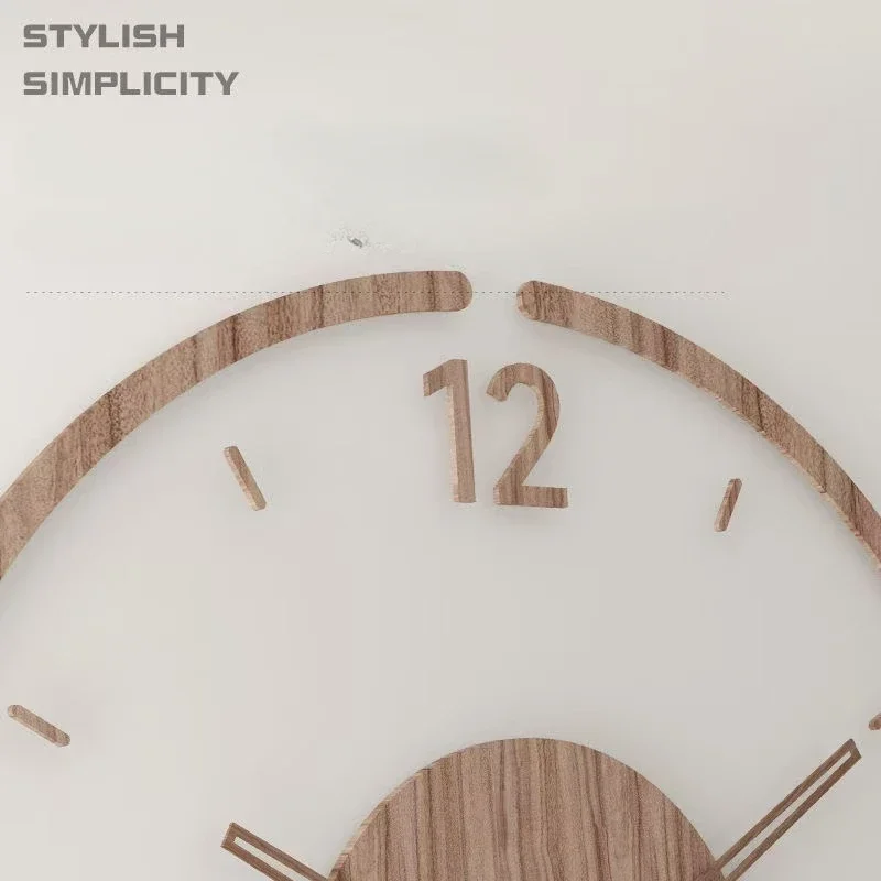 montre murale luxe en bois design moderne silencieuse quartz créative - Image 4