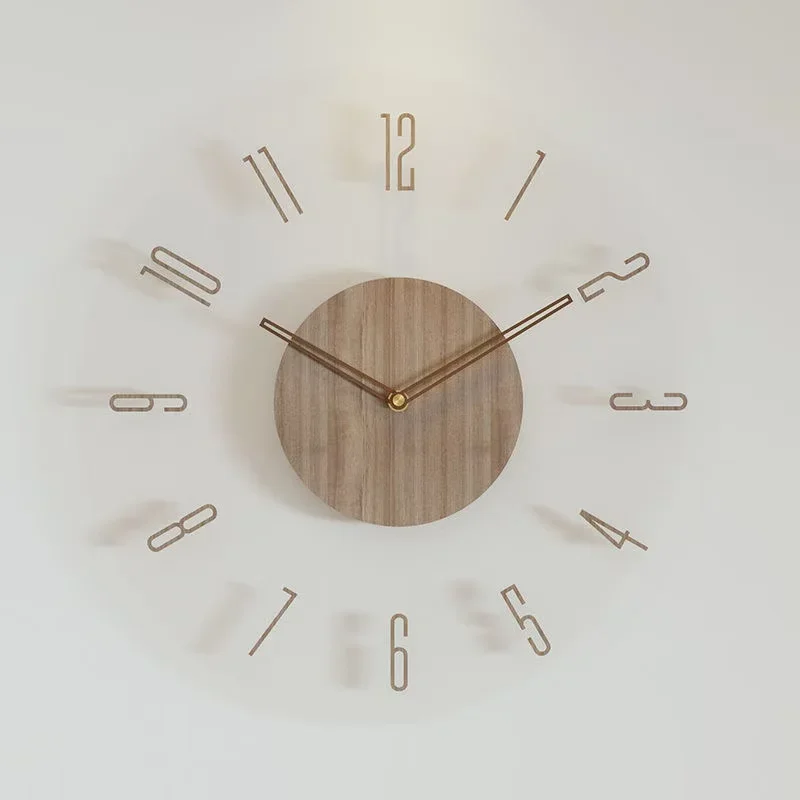 montre murale luxe en bois design moderne silencieuse quartz créative - Image 6