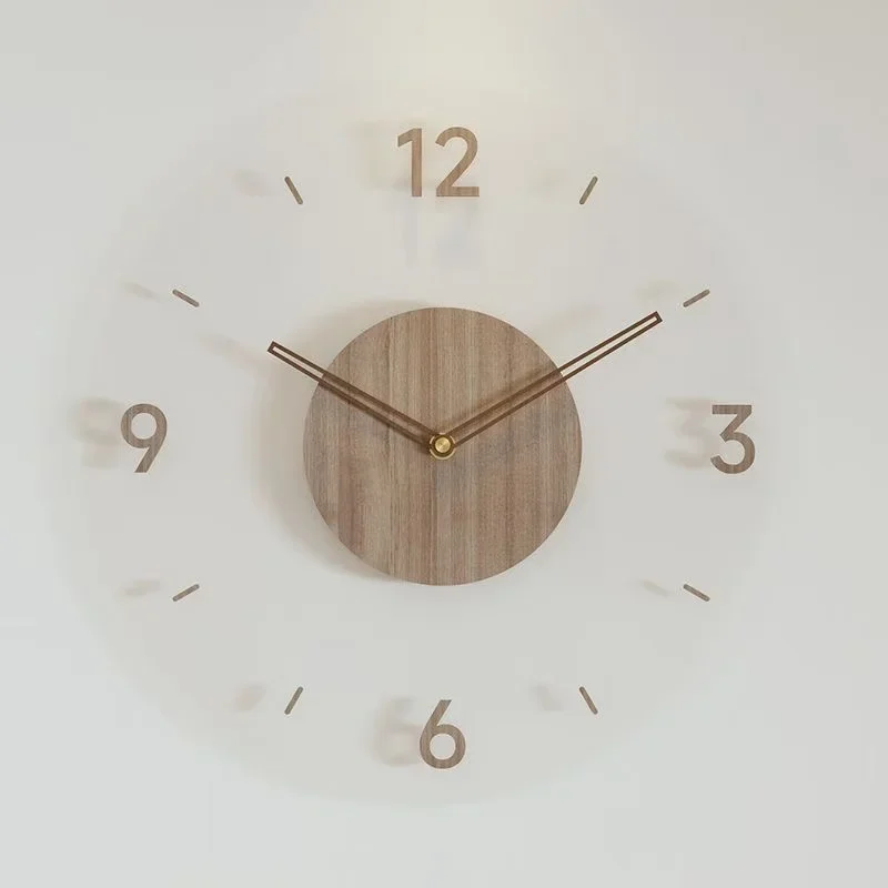 montre murale luxe en bois design moderne silencieuse quartz créative - Image 7