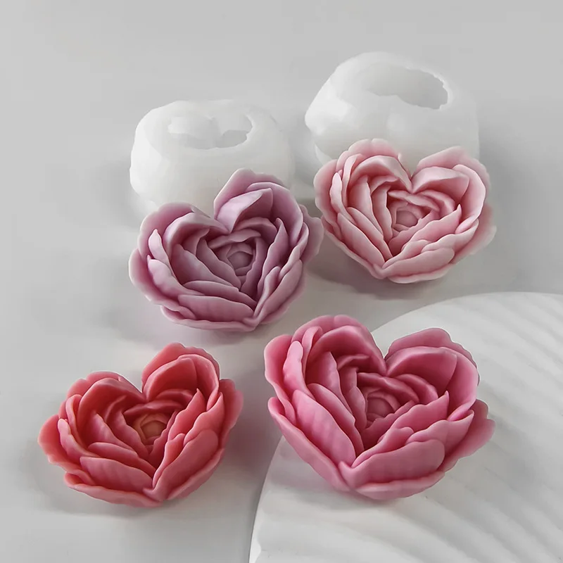 moule à fleurs d'amour en silicone pour bougies et savon DIY - Image 5
