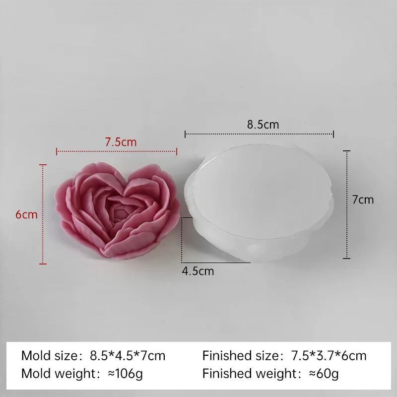 moule à fleurs d'amour en silicone pour bougies et savon DIY - Image 7