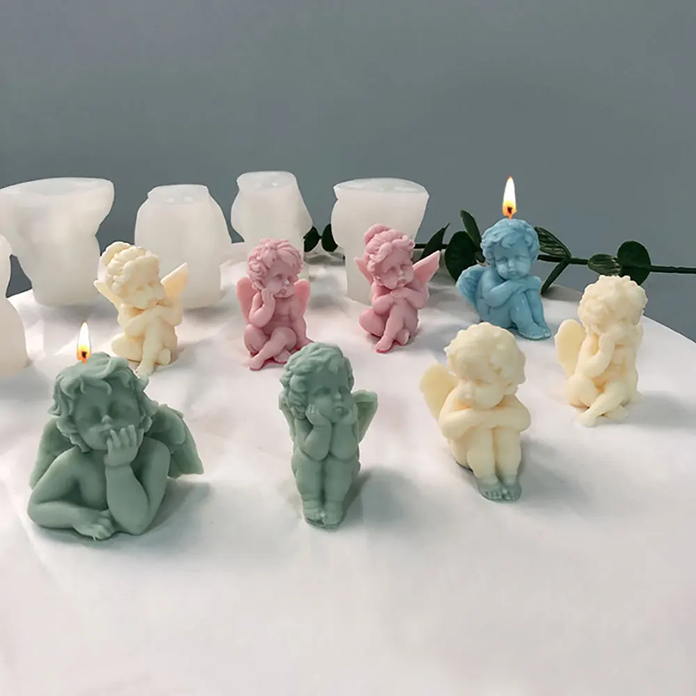 moule en silicone pour bougies parfumées d'ange et décorations en résine - Image 3