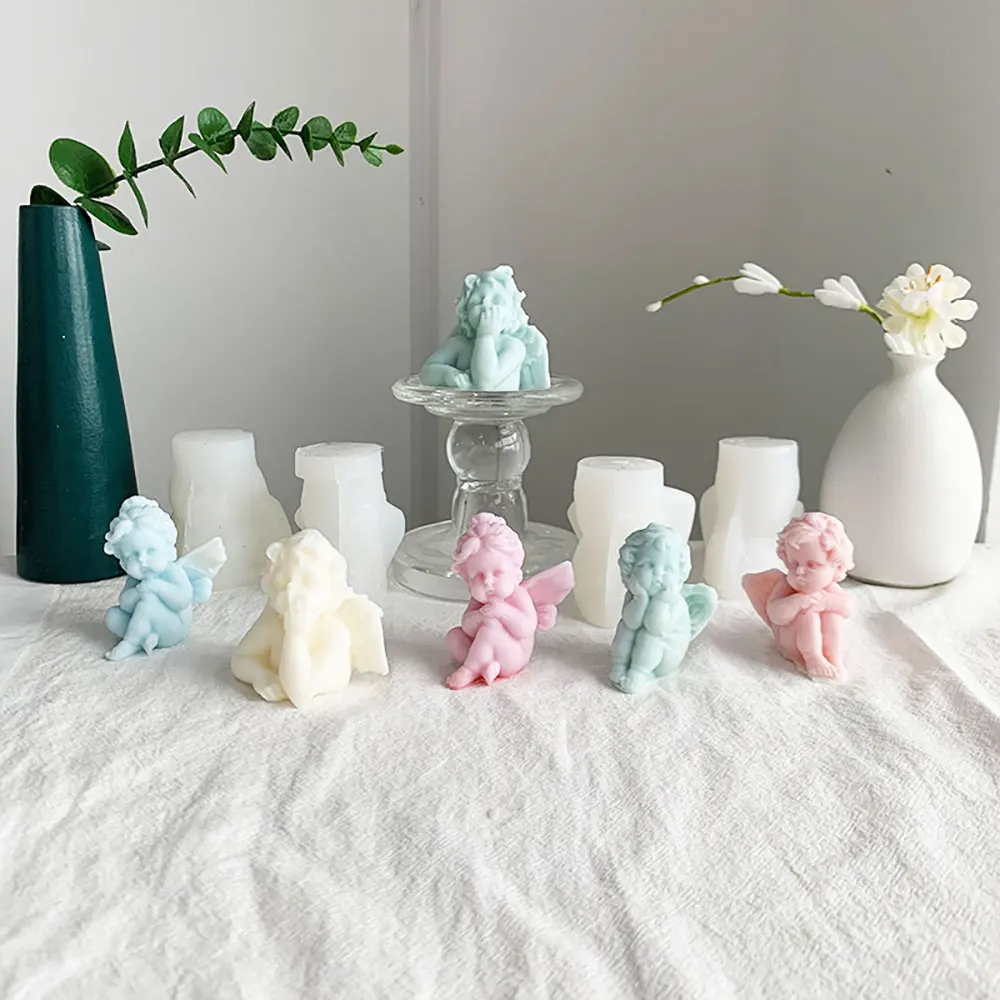 moule en silicone pour bougies parfumées d'ange et décorations en résine - Image 4