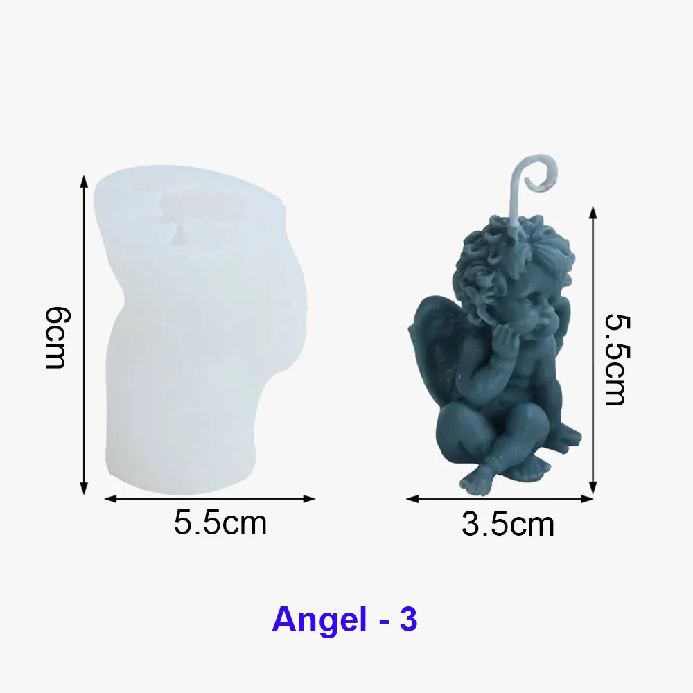 moule en silicone pour bougies parfumées d'ange et décorations en résine - Image 9