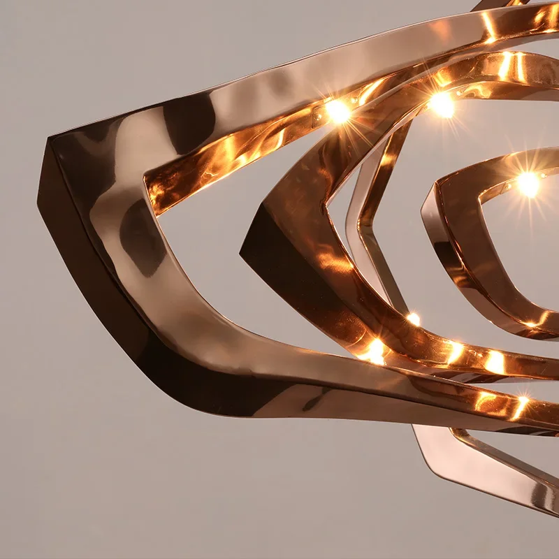 New Designer LED Living Room Chandeliers Stainless Steel Creative Dining Bedroom Lighting Postmodern Light Luxury Hanging Lamps - Image 5