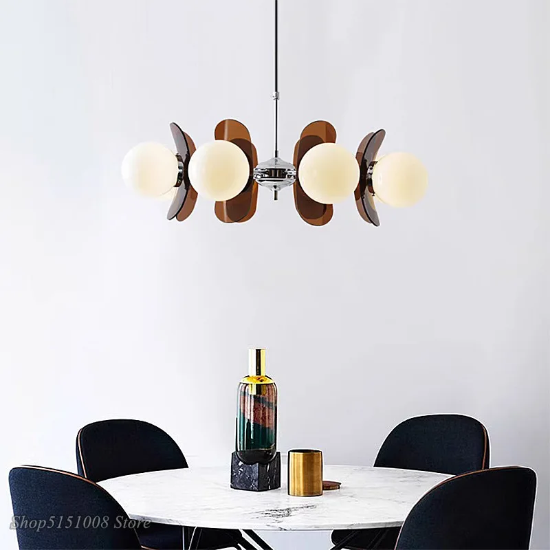 New Modern Luxury Living Room Pendant LampDecorationIndoor Hall, Bedroom,Attic, Kitchen,White Glass Led Lamp Package Chandelier - Image 2