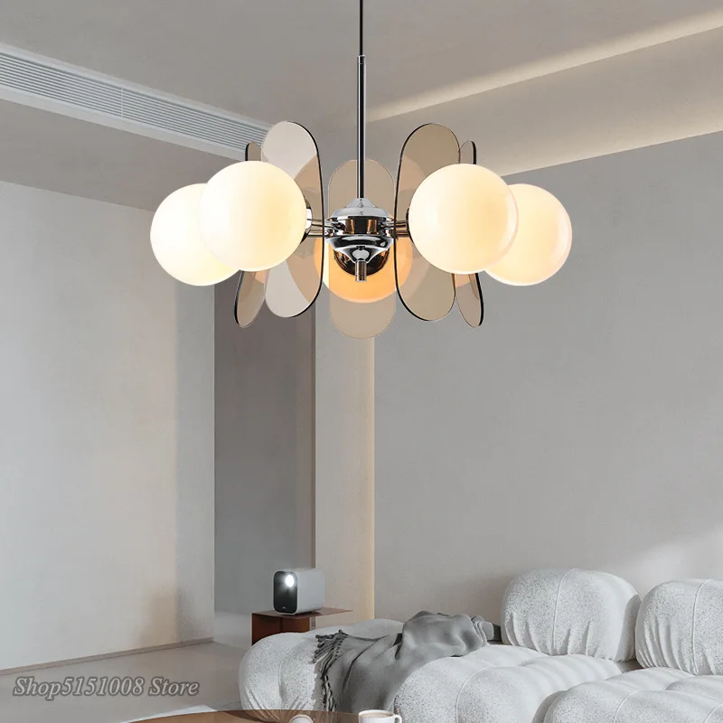New Modern Luxury Living Room Pendant LampDecorationIndoor Hall, Bedroom,Attic, Kitchen,White Glass Led Lamp Package Chandelier - Image 3