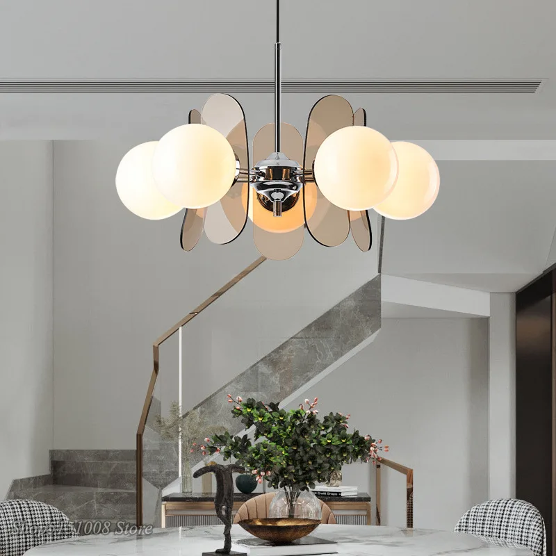 New Modern Luxury Living Room Pendant LampDecorationIndoor Hall, Bedroom,Attic, Kitchen,White Glass Led Lamp Package Chandelier - Image 4