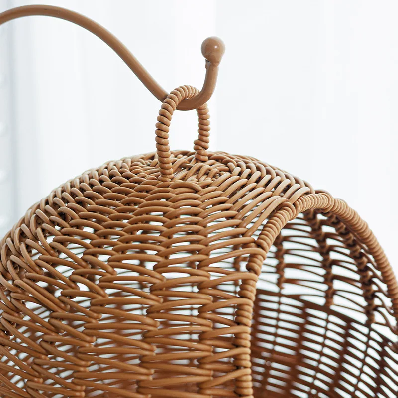 nid suspendu en imitation rotin pour chat et rangement - Image 4