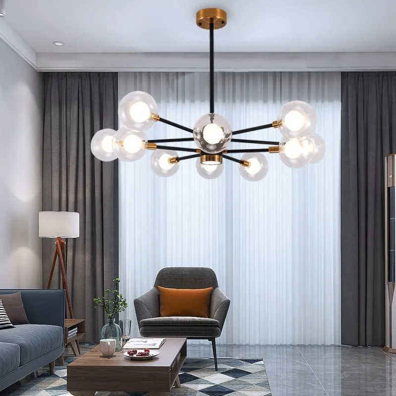 Nordic Bubble Glass Chandelier Pendant Lamp Ceiling Light Suspension Luminaire for Living Room Bedroom - Image 3