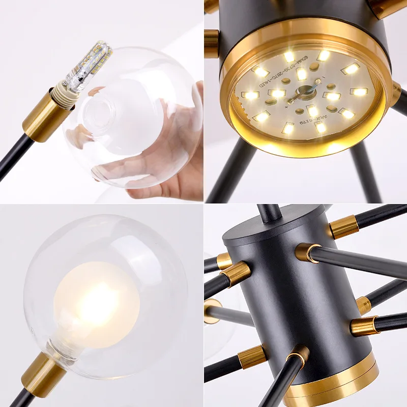 Nordic Bubble Glass Chandelier Pendant Lamp Ceiling Light Suspension Luminaire for Living Room Bedroom - Image 6