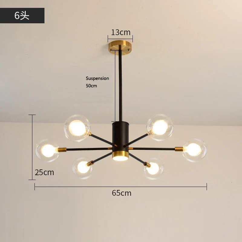 Nordic Bubble Glass Chandelier Pendant Lamp Ceiling Light Suspension Luminaire for Living Room Bedroom - Image 8