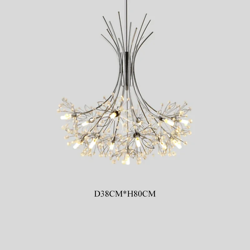 Nordic Creative Dandelion Romantic Crystal Chandelier Dining Room Bedroom Living Room Clothing Coffee Shop Luxury LED Chandelier - Image 7