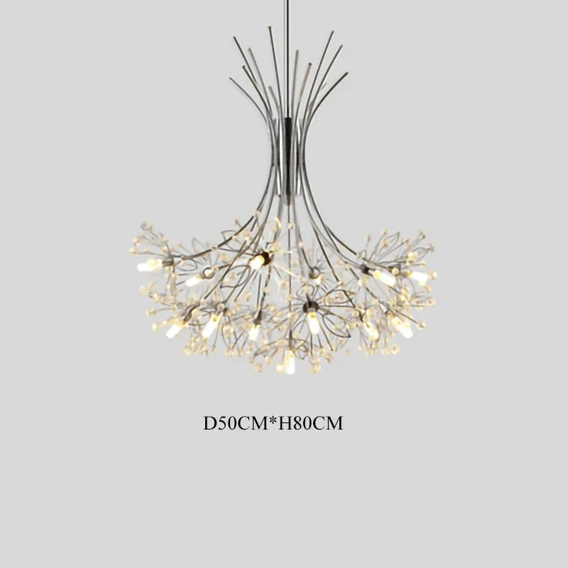 Nordic Creative Dandelion Romantic Crystal Chandelier Dining Room Bedroom Living Room Clothing Coffee Shop Luxury LED Chandelier - Image 8