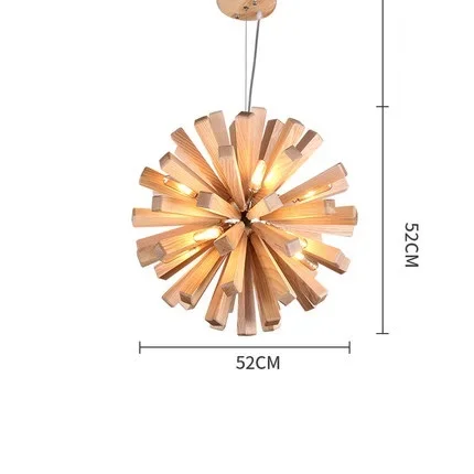 Nordic Dandelion Wooden Pendant Lights Art Creative new chinese Pendant Lamp tea room dining room living room Personality lamp - Image 6