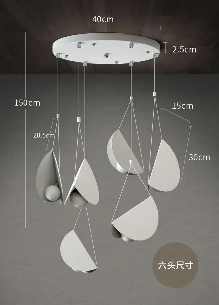 Nordic Designer Minimalist Modern Chandelier Ceiling Suspension Creative Pendant Lamp Hanging Light - Image 8