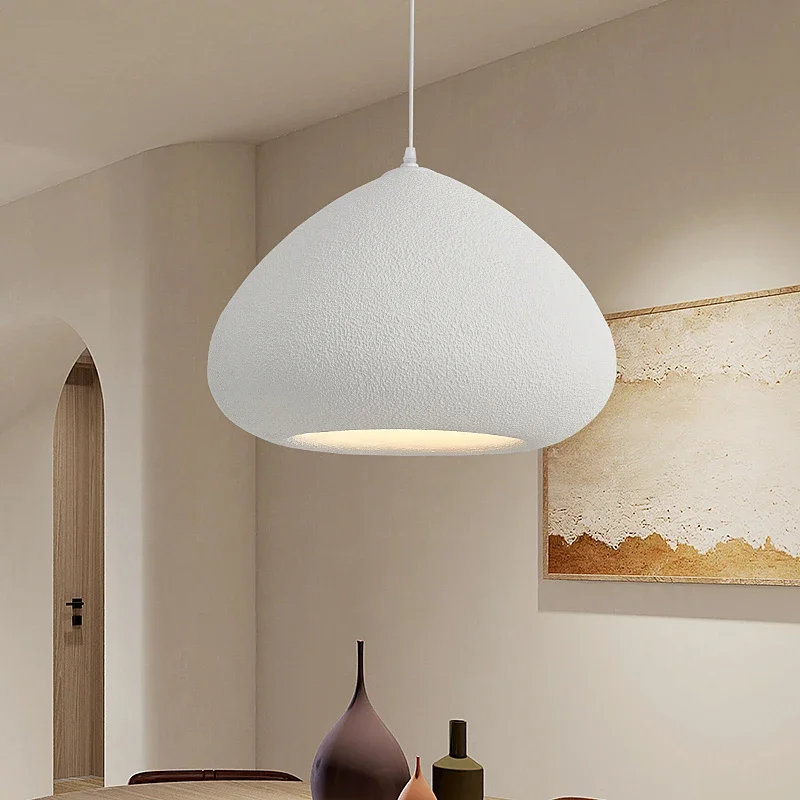 Nordic Handmade Wabi Sabi Pendant Light Restaurant Cream Style Table Lamp Loft Bedroom Decor LED Chandelier Kitchen Accessories - Image 5