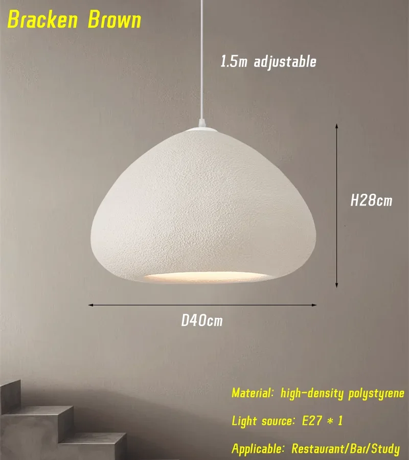 Nordic Handmade Wabi Sabi Pendant Light Restaurant Cream Style Table Lamp Loft Bedroom Decor LED Chandelier Kitchen Accessories - Image 7