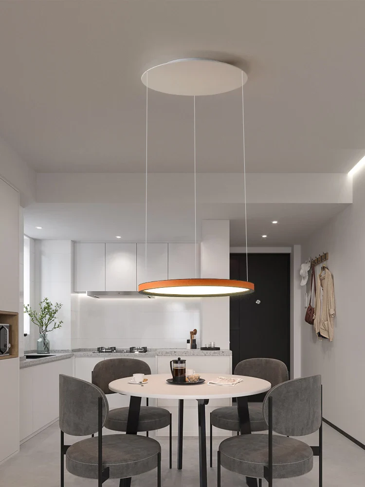 Nordic Modern Minimalist Restaurant Bar, Living Room, Bedroom, Ring Chandelier, Artistic Personality, Real Leather Chandelier - Image 2