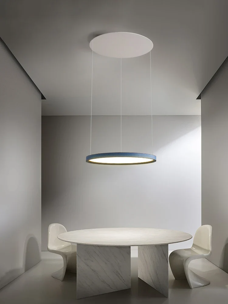 Nordic Modern Minimalist Restaurant Bar, Living Room, Bedroom, Ring Chandelier, Artistic Personality, Real Leather Chandelier - Image 3