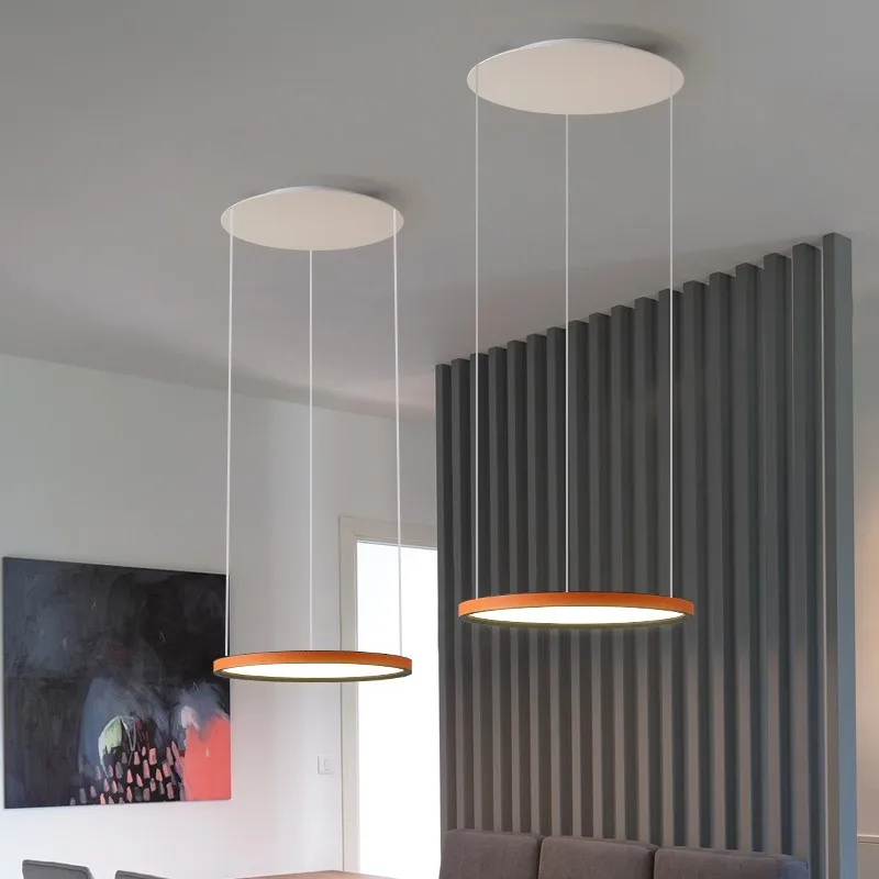 Nordic Modern Minimalist Restaurant Bar, Living Room, Bedroom, Ring Chandelier, Artistic Personality, Real Leather Chandelier - Image 4