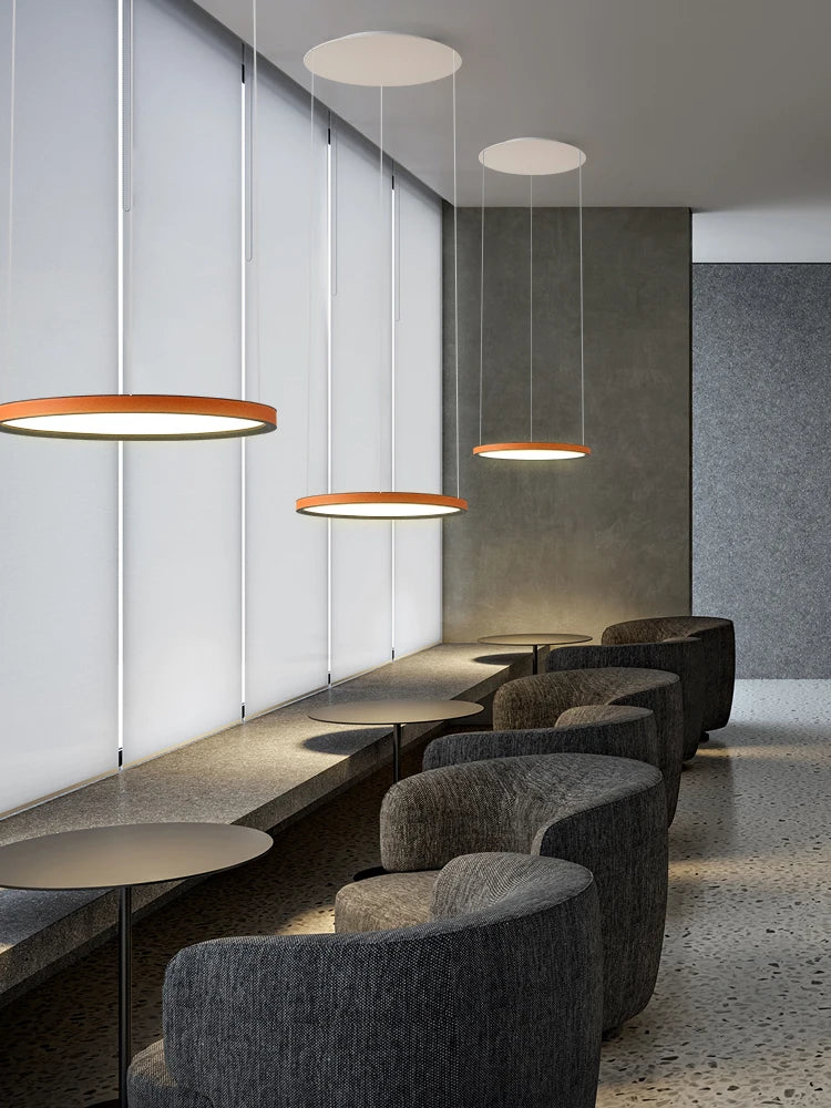 Nordic Modern Minimalist Restaurant Bar, Living Room, Bedroom, Ring Chandelier, Artistic Personality, Real Leather Chandelier - Image 5