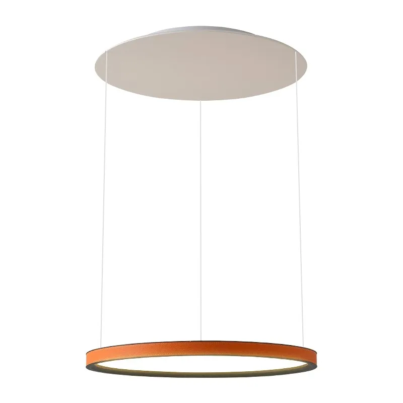 Nordic Modern Minimalist Restaurant Bar, Living Room, Bedroom, Ring Chandelier, Artistic Personality, Real Leather Chandelier - Image 6