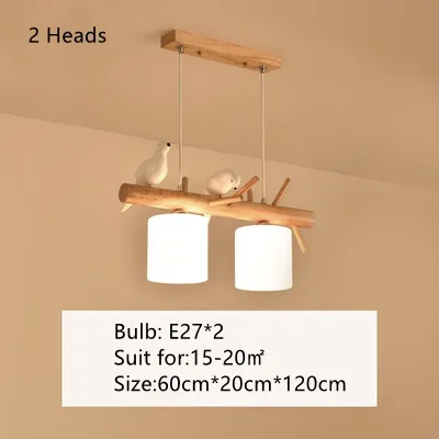 Nordic Solid Wood Birds Chandelier Nordic Log hanglamp Living Room Dining Room Bedroom Bar Indoor Decor Lighting Fixtures - Image 7
