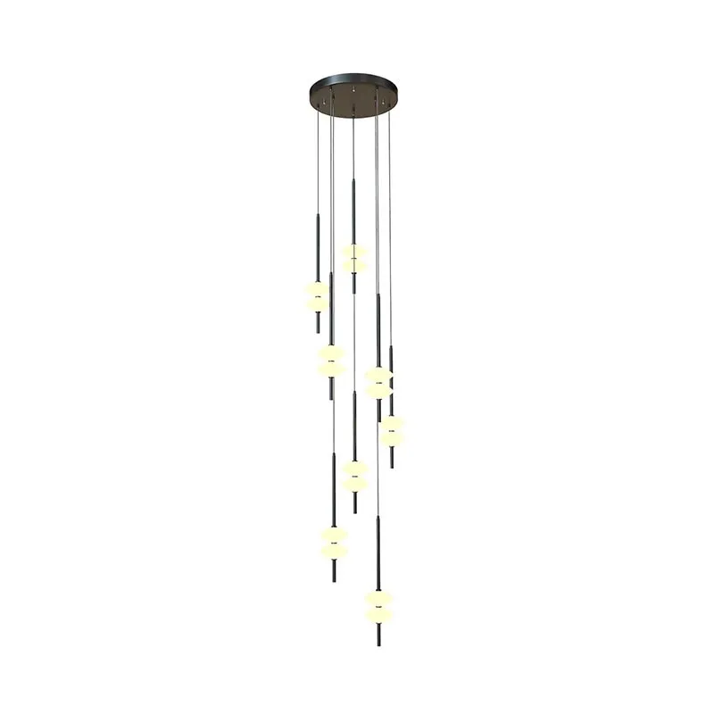 Nordic Staircase Long Chandelier Villa Duplex Chandelier Modern Light Luxury Conical Acrylic Design, 2023 New Pendant Light - Image 6