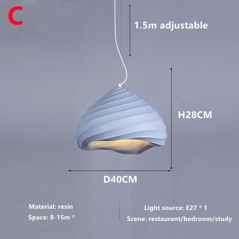 Nordic Wabi-Sabi Wind Chandelier Dining Room LED Pendant Lights Bedroom Study Suspend Lamp Home Decor Cafe Hanging Lamps Fixture - Image 10