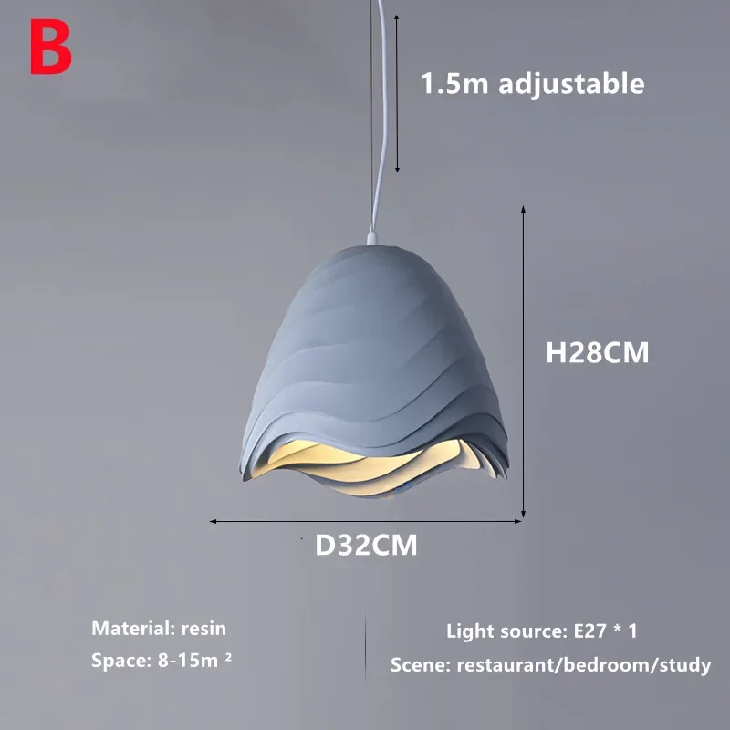 Nordic Wabi-Sabi Wind Chandelier Dining Room LED Pendant Lights Bedroom Study Suspend Lamp Home Decor Cafe Hanging Lamps Fixture - Image 7