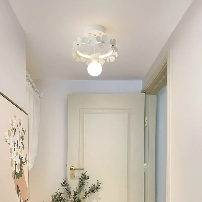 Nordique crème vent chambre chevet applique moderne salon créatif fleur Table lustre couloir balcon lampe décorative - Image 2