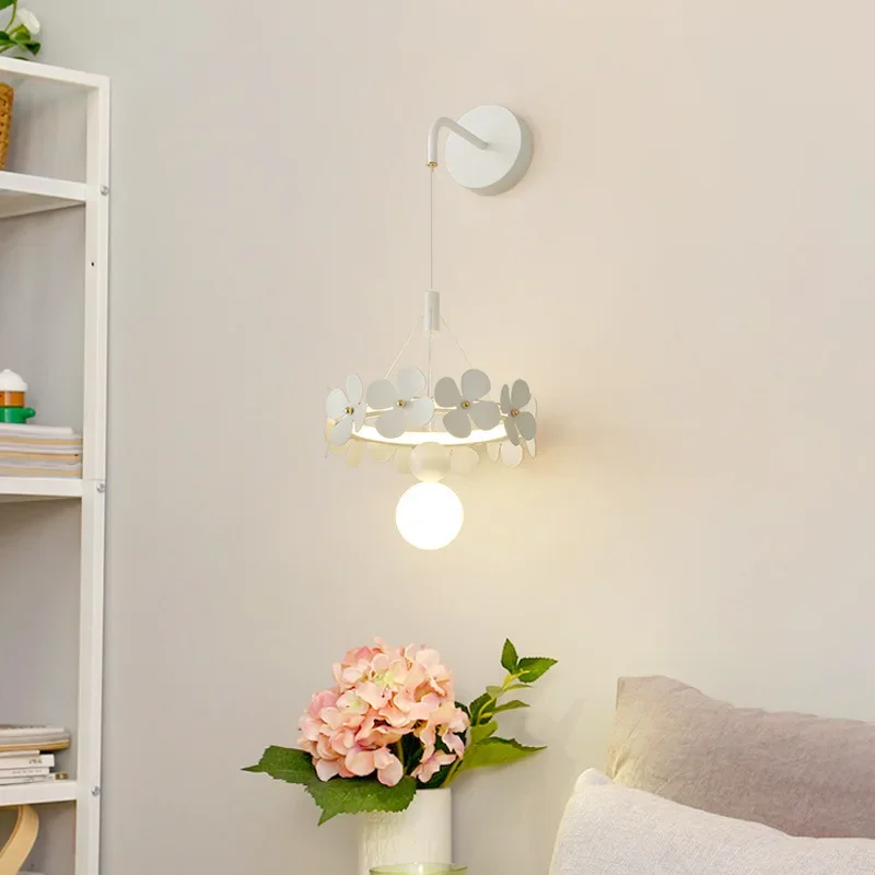 Nordique crème vent chambre chevet applique moderne salon créatif fleur Table lustre couloir balcon lampe décorative - Image 4