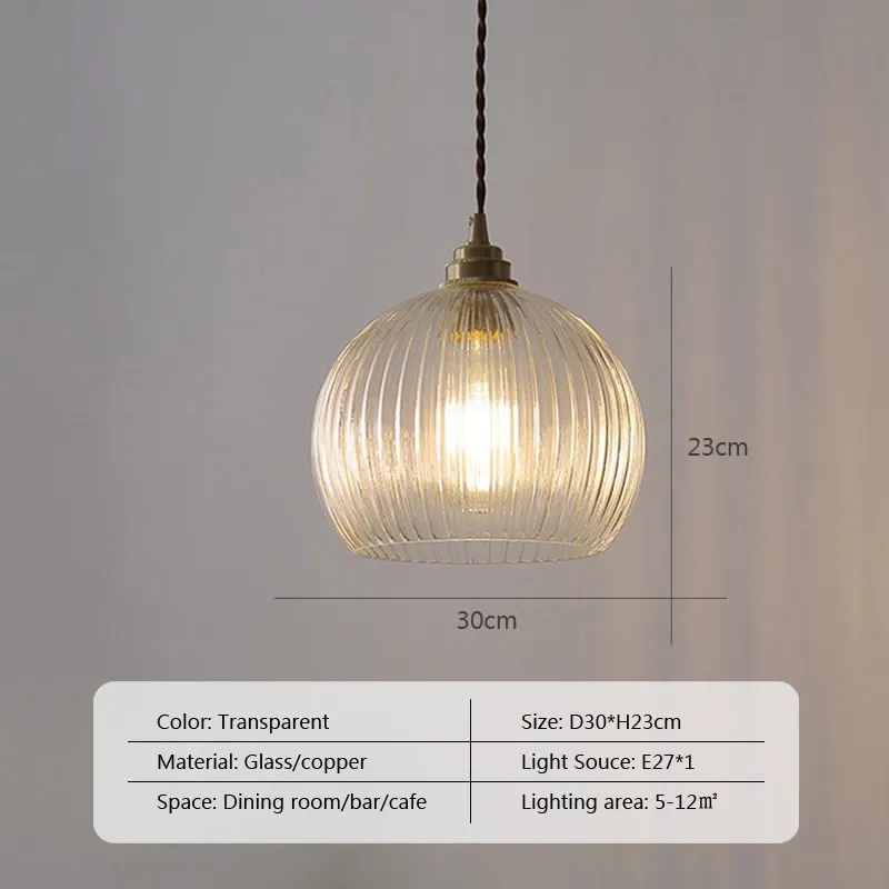 Nordique LED verre suspension lait blanc rayé boule suspendus lumières rétro cuivre salon décor luminaire chambre LED Luminai - Image 10