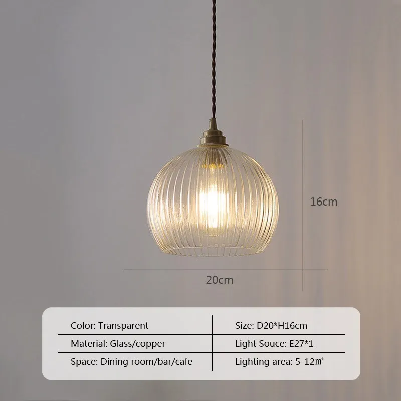 Nordique LED verre suspension lait blanc rayé boule suspendus lumières rétro cuivre salon décor luminaire chambre LED Luminai - Image 8