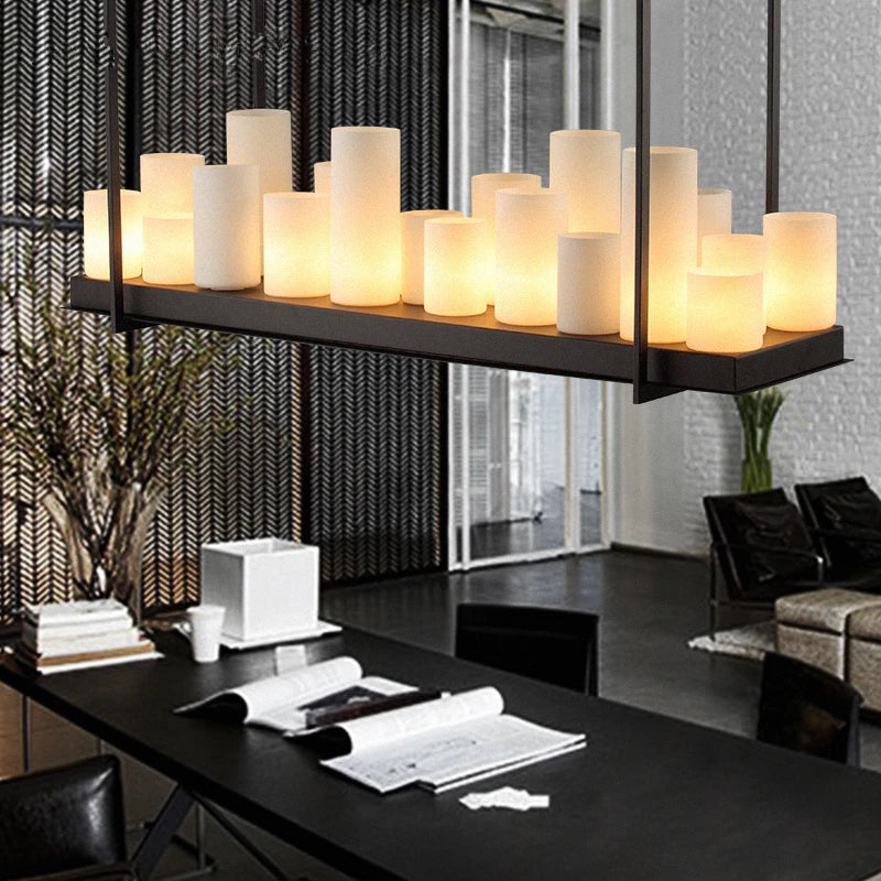 Nordique luxe salle à manger lustre intérieur salon table à manger lampes en verre simple cuisine île LED lustre éclairage - Image 4