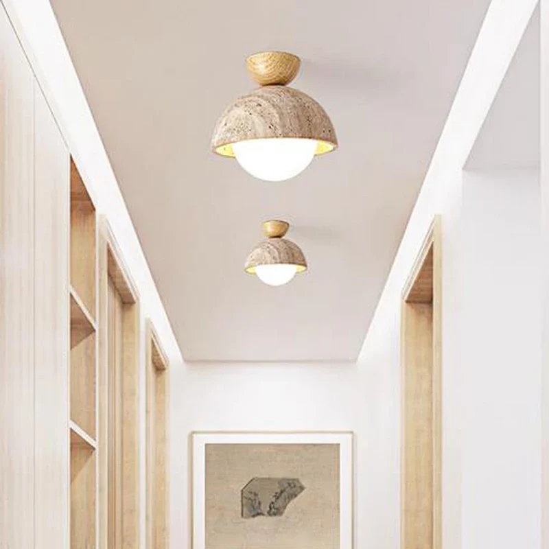 Nordique scandinave appartement maison hôtel décoration plafonnier japonais Wabi Sabi couloir porche balcon lampes Led - Image 3