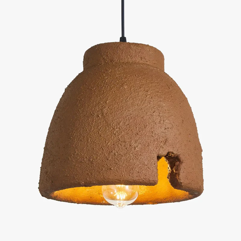 Nordique Wabi Sabi E27 Led lustres salle à manger lampes suspendues Lustre argile suspension lampe décor à la maison Loft luminaires suspendus - Image 6