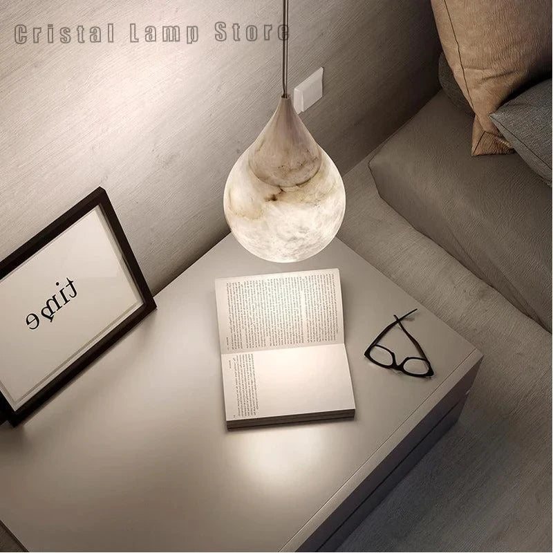 Design américain postmoderne albâtre goutte de pluie suspension éclairage style minimaliste éclairage pour chambres et restaurants - Image 3