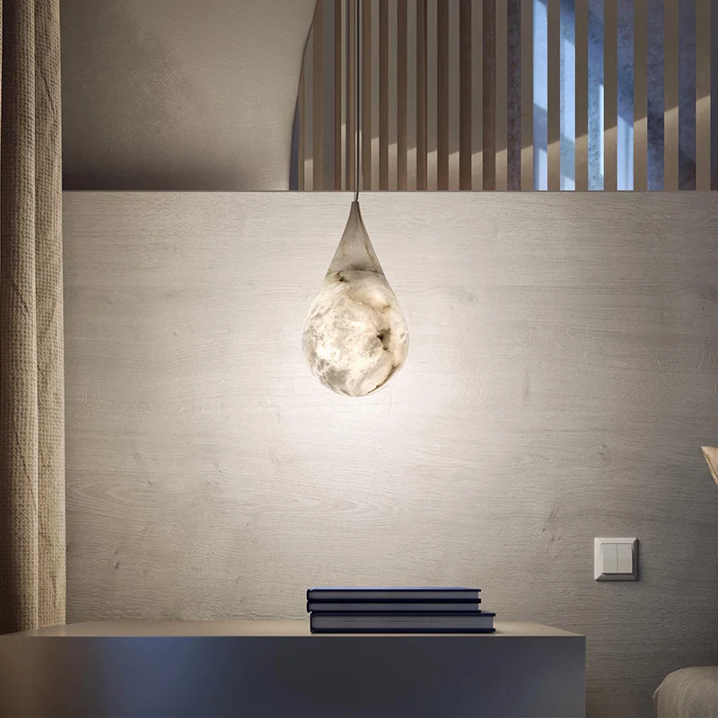 Design américain postmoderne albâtre goutte de pluie suspension éclairage style minimaliste éclairage pour chambres et restaurants - Image 4