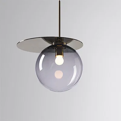 Design UFO Suspension Lumière Ronde Fer Danemark Boule De Verre Coloré LED Suspension Luminaire Maison Cuisine Suspension - Image 9