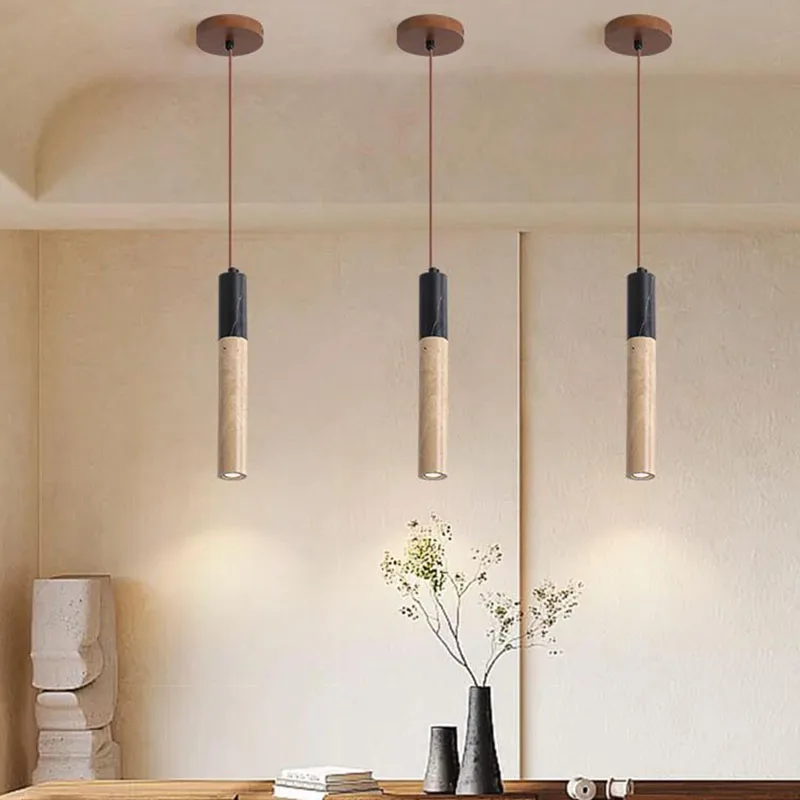 Nouveauté pierre Restaurant suspension lampe de chevet salon salle à manger lampe cordon réglable marbre naturel - Image 3