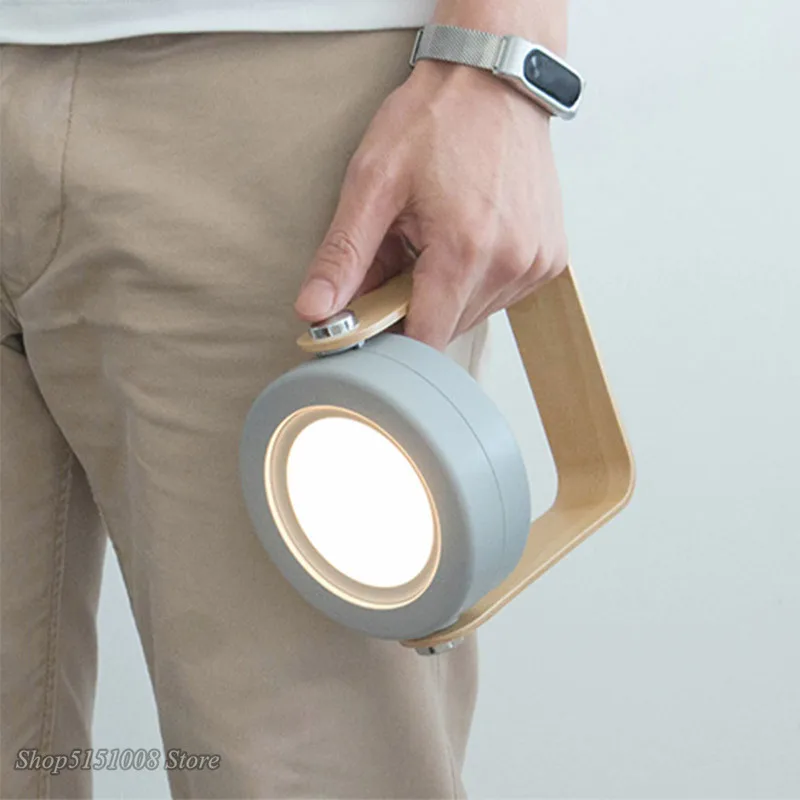 Nouvelle poignée en bois créative pliable veilleuses lampe de lecture lampe lanterne Portable télescopique pliante Led lampe de Table USB charge - Image 2